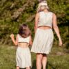 Muślinowe sukienki ecru mama i córka