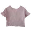 Muślinowa różowa bluzeczka z falbanką