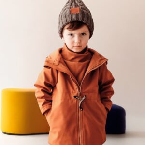 karmelowa wiosenna parka dziecięca wodoodporna