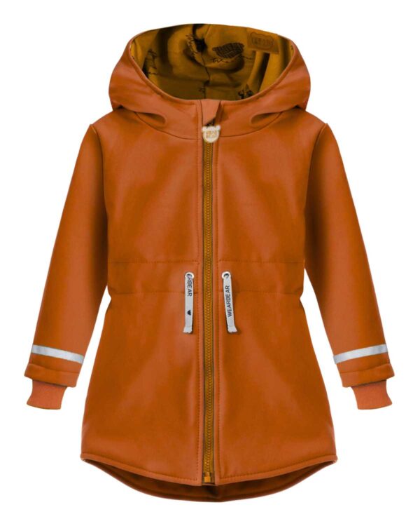 karmelowa wiosenna parka dziecięca wodoodporna