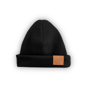 Czarna Organiczna Czapka Dziecięca - Beanie