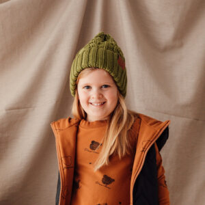 zielona czapka merino dziecięca2
