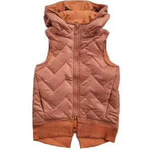 karmelowa dziecięca kamizelka pikowana przedłużana