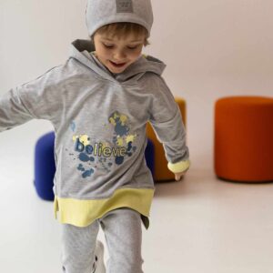 szara bluza chłopięca z kapturem believe