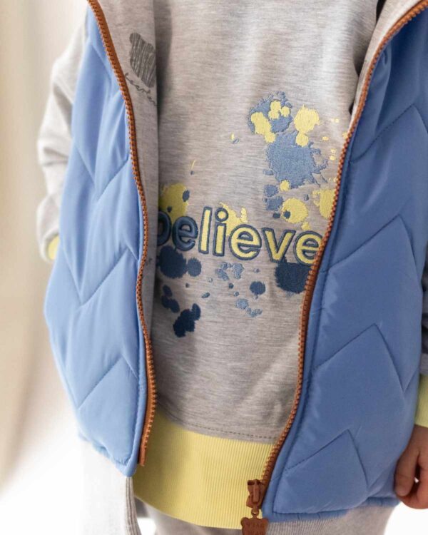 szara bluza chłopięca z kapturem believe