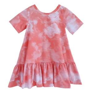 Brzoskwiniowa sukienka dla dziewczynki "Cloudy"