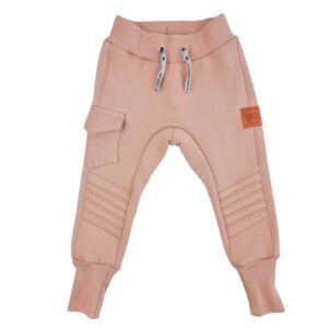 beżowe grube spodnie dziecięce ze wzmocnieniami na kolanach