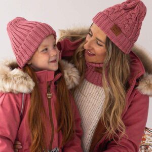 damski komin merino różowy