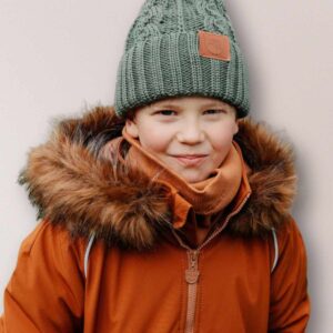 oliwkowa czapka merino WARKOCZYKOWA dla dzieci i dorosłych