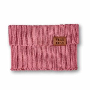 truskawkowy różowy komin wełniany merino