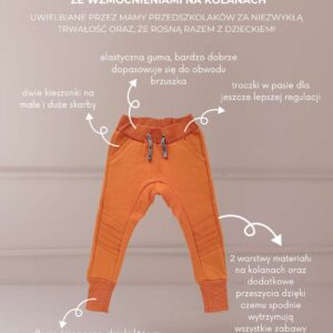 KARMELOWE BESTSELLEROWE SPODNIE ZE WZMOCNIENIAMI NA KOLANACH