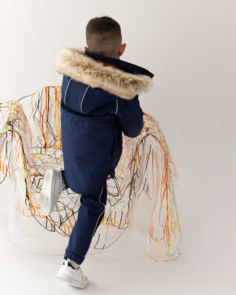 granatowe chłopięce spodnie softshell