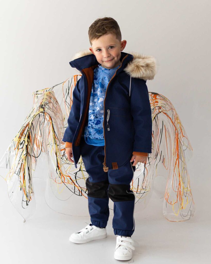 granatowe chłopięce spodnie softshell