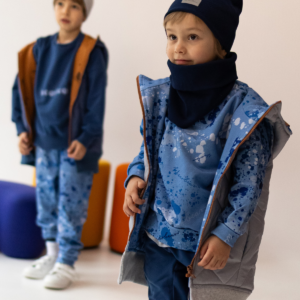 niebieska dziecięca kamizelka wiosenna long