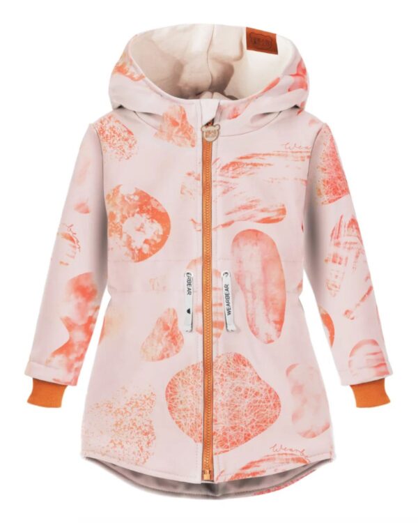 parka wodoodporna dziecięca spots czerwony nadruk