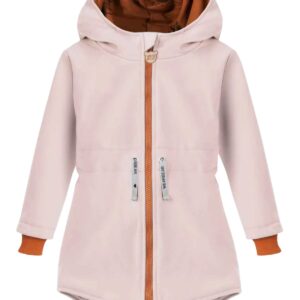 pudrowo różowa parka sofdtshell dziewczęca