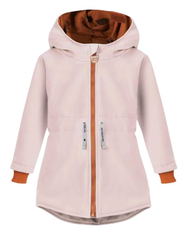 pudrowo różowa parka sofdtshell dziewczęca