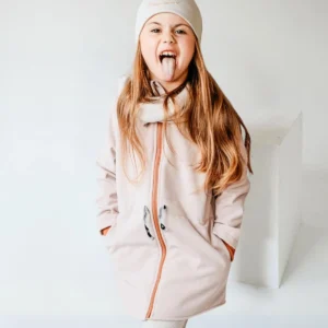 pudrowo różowa parka softshell dziewczęca
