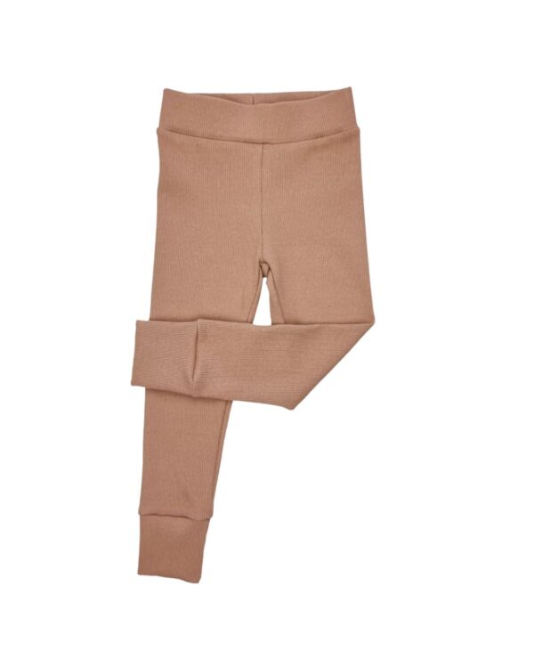 ciemno beżowe legginsy spodnie dziecięce