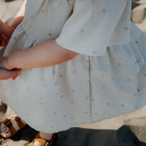 LNIANA DZIEWCZĘCA SUKIENKA W KROPKI (1)