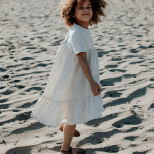 LNIANA DZIEWCZĘCA SUKIENKA W KROPKI (10)