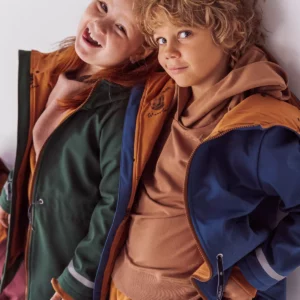 chłopięca niebieska parka softshell