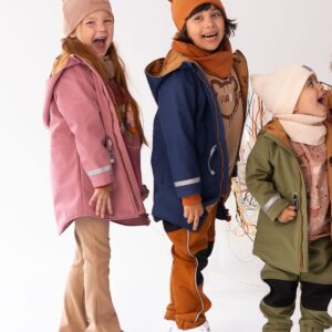 różowa parka softshell dziewczęca z odblaskami