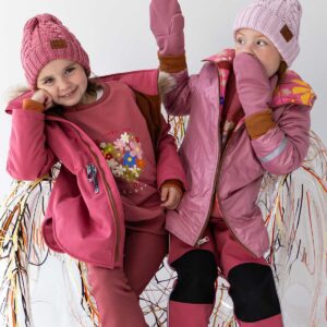 różowe rękawiczki softshell dziewczęce