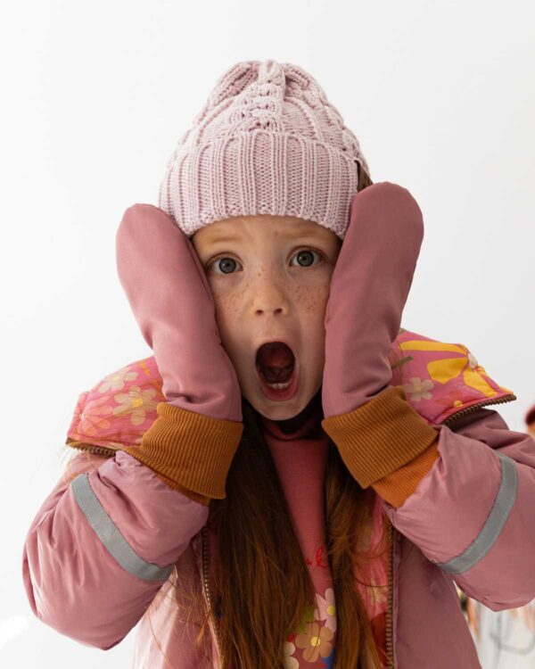 różowe rękawiczki softshell dziewczęce