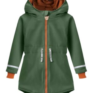 zielona kurtka parka jesienna softshell z odblaskami