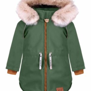zielona kurtka zimowa z futerkiem strojmisie