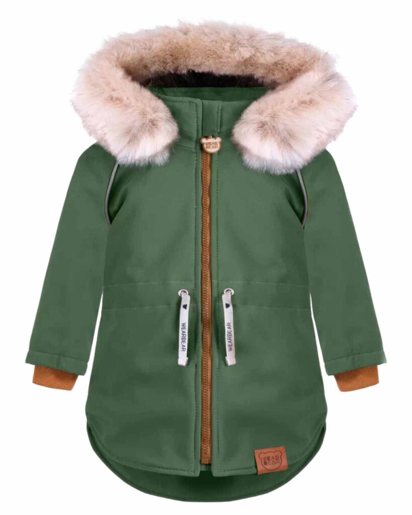 zielona kurtka zimowa z futerkiem strojmisie