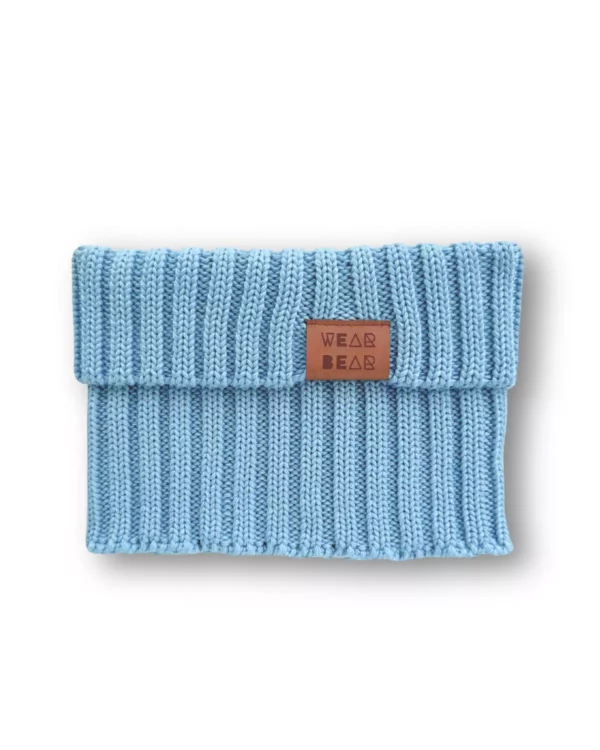 błękitny komin merino dla dzieci i dorosłych