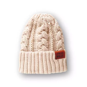 ecru kremowa czapka merino WARKOCZYKOWA dla dzieci i dorosłych