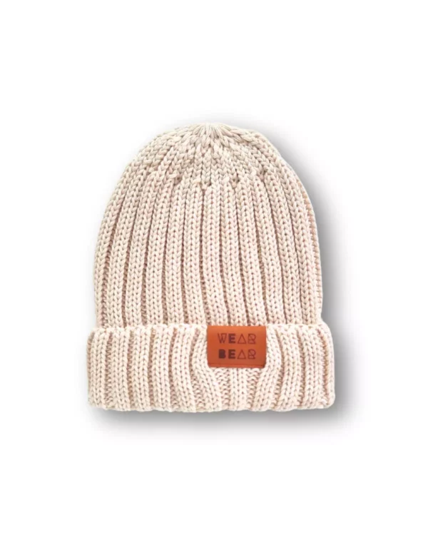 ecru kremowa czapka merino dla dzieci i dorosłych