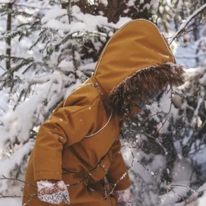 musztardowa kurtka zimowa dla dzieci