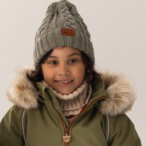 khaki czapka merino WARKOCZYKOWA dla dzieci i dorosłych