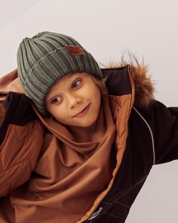 zielona chłopięca czapka merino