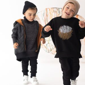 czarne legginsy spodnie z prążka dziecięce