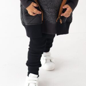 czarne legginsy spodnie z prążka dziecięce