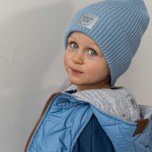 czapka wiosenna merino błękitna dla dzieci i dorosłych strojmisie