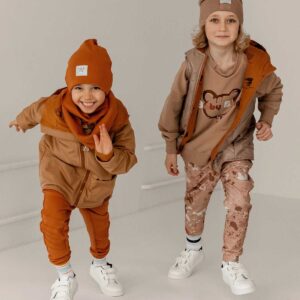 karmelowe spodnie ze wzmocnieniami na kolanach strojmisie (4)