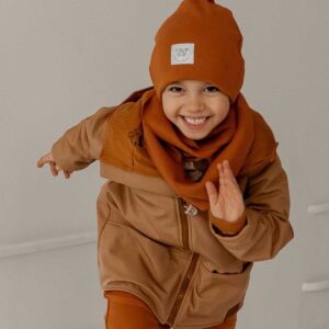 karmelowy komin i czapka wiosenna dziecięca