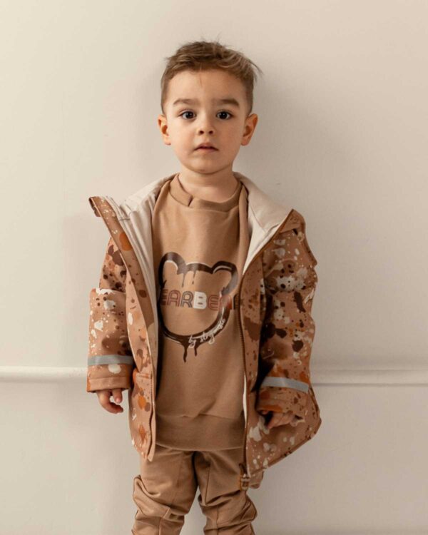 kurtka softshell dziecięca beżowa