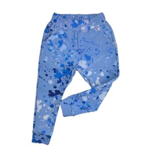 niebieskie spodnie chłopięce baggy w granatowy nadruk (2)