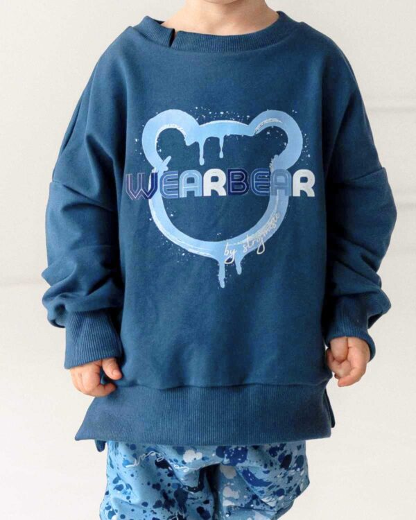 bluza niebieska chłopięca z nadrukiem wearbear