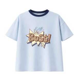 tshirt niebieski chłopięcy z nadrukiem