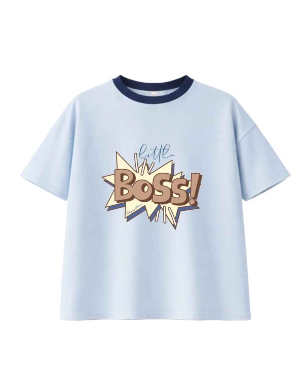 tshirt niebieski chłopięcy z nadrukiem
