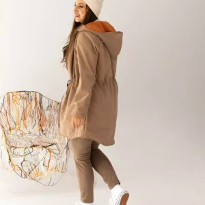 beżowa damska parka softshell