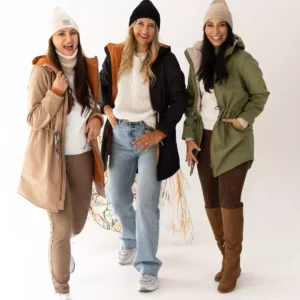 beżowa damska parka softshell